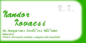 nandor kovacsi business card